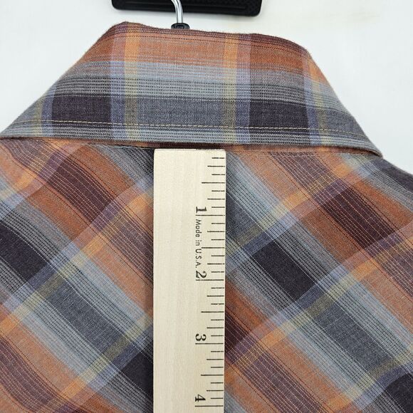 Vintage‎ Champion Westerns Shirt Mens 16.5 33 Permanent Press Pearl Snap Plaid - Picture 5 of 11